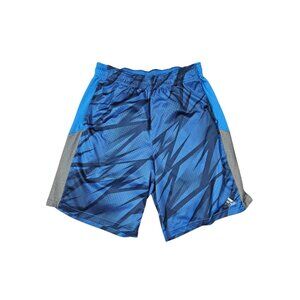 Adidas Men's Blue and Gray Athletic Shorts - Size Medium